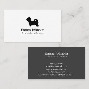 Modern Maltipoo logo Dog Walking Business Card