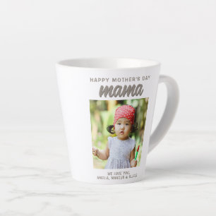 Modern Mama Kids Photo Happy Mother's Day  Latte Mug