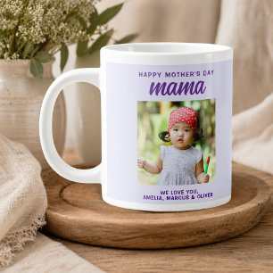 Modern Mama Kids Photo Mother's Day  Large Coffee Mug