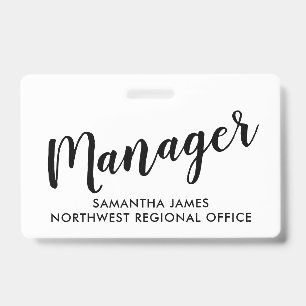 Modern Manager ID Badge