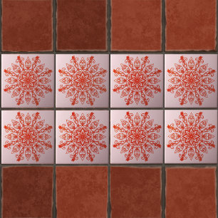 Modern Mandala Blush Pink Girly Elegant Tile