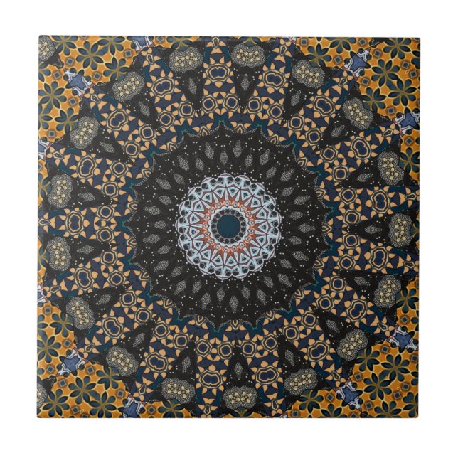 Modern Mandala Ceramic Tile (Front)