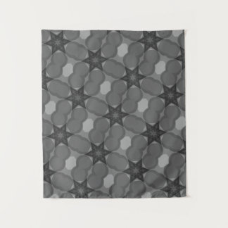 MODERN Mandala COLOR BLACK GRAY STAR TAPESTRY