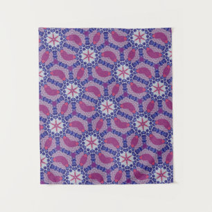 MODERN Mandala COLOR BLACK   PINK ROSE TAPESTRY