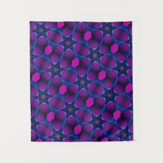 MODERN Mandala COLOR BLUE PINK STAR TAPESTRY