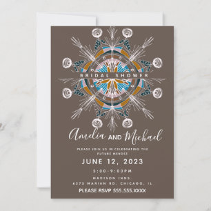 Modern Mandala Hand Drawn Boho Art Bridal Shower Invitation