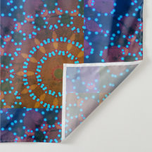 MODERN Mandala LINES -BLUE-GREEN- ROSE Tapestry