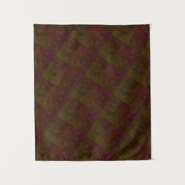 MODERN Mandala LINES - RED- BROWN  Tapestry (Front)