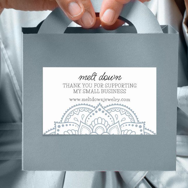 Modern Mandala Thank You Small Business Rectangular Sticker (Modern Mandala Thank You Small Business Rectangular Sticker)