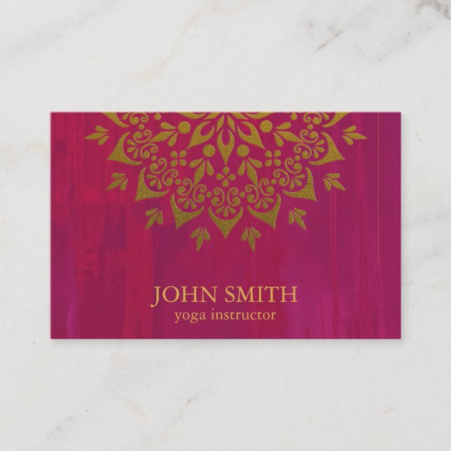 Modern Mandala Yoga Instructor Busines Business Ca Business Card (Front)