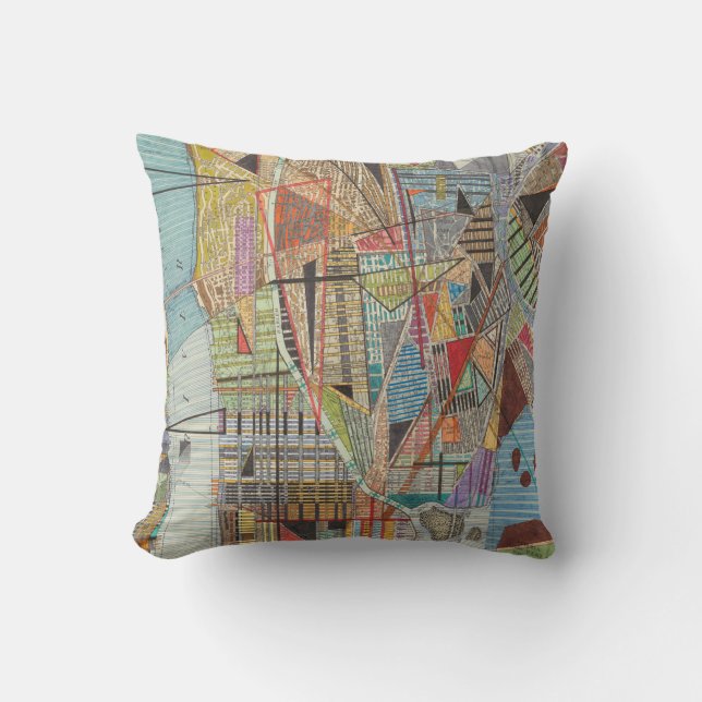 Modern Map of New York I Cushion (Front)