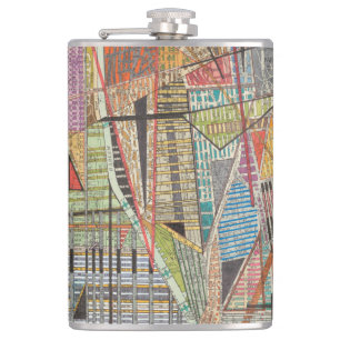 Modern Map of New York I Hip Flask