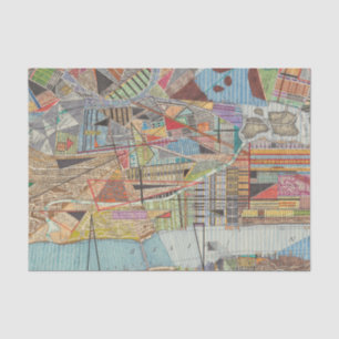 Modern Map of New York I Tissue Paper