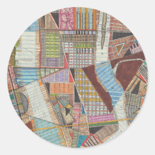 Modern Map of New York II Classic Round Sticker