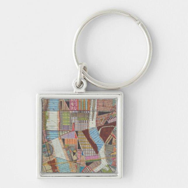 Modern Map of New York II Key Ring (Front)