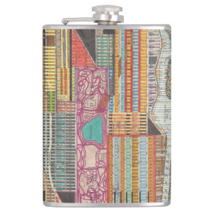 Modern Map of New York III Hip Flask