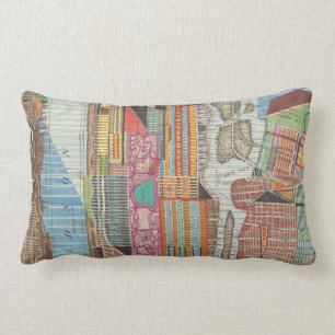 Modern Map of New York III Lumbar Cushion