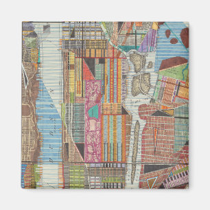 Modern Map of New York III Magnet