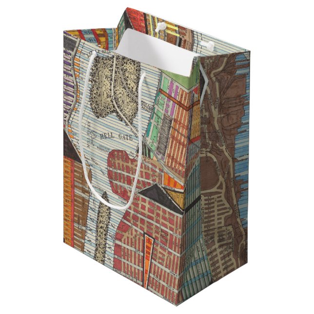 Modern Map of New York III Medium Gift Bag (Front Angled)