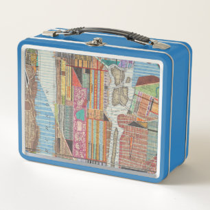 Modern Map of New York III Metal Lunch Box