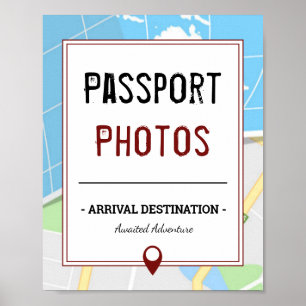 Modern Map     Travel      Passport Photo Sign