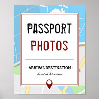 Modern Map  |  Travel   |  Passport Photo Sign