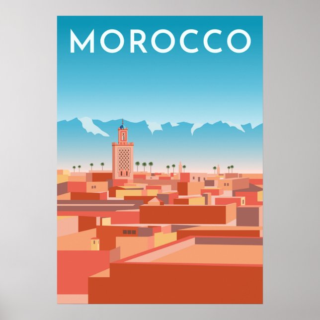 Modern Marakesh Travel Poster (Front)