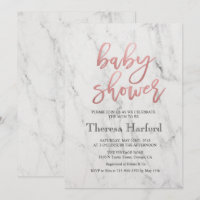Modern Marble Baby Shower Invitation