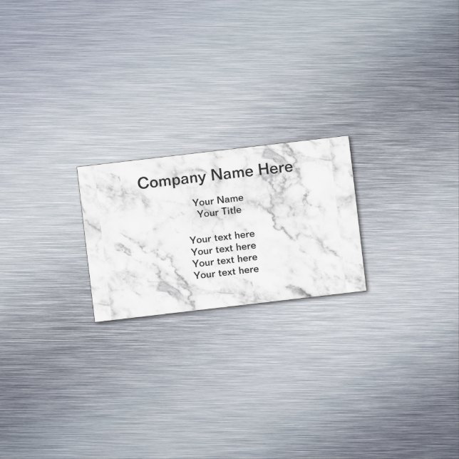 Modern Marble Background Magnetic Business Card (In Situ)