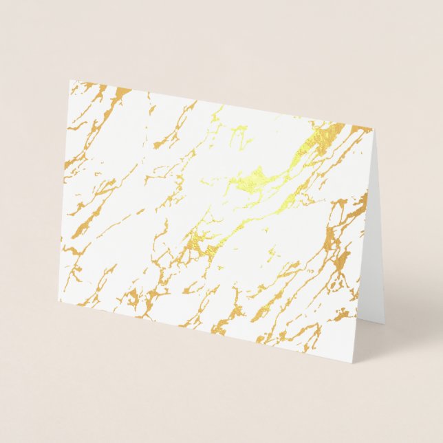 Modern Marble Blank Real Gold Foil Greeting Card (Front)