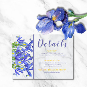 Modern Marble Blue Iris Image Wedding 