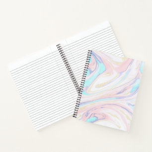 Modern Marble Blue Pink Gold Glitter  Notebook