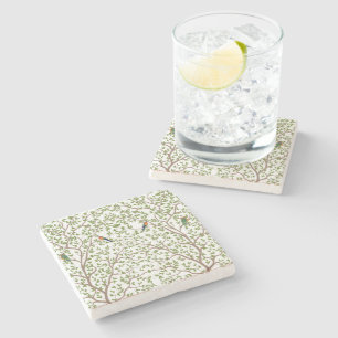 Modern Marble Botanical Design Stone Coaster