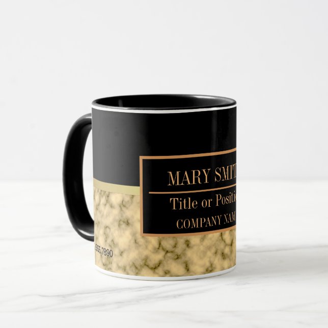 Modern Marble Business Add Name Mug (Front Left)