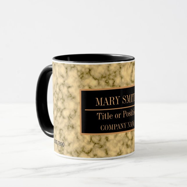 Modern Marble Business Add Name Mug (Front Left)