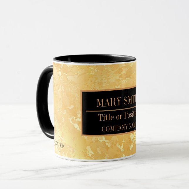 Modern Marble Business Add Name Mug (Front Left)