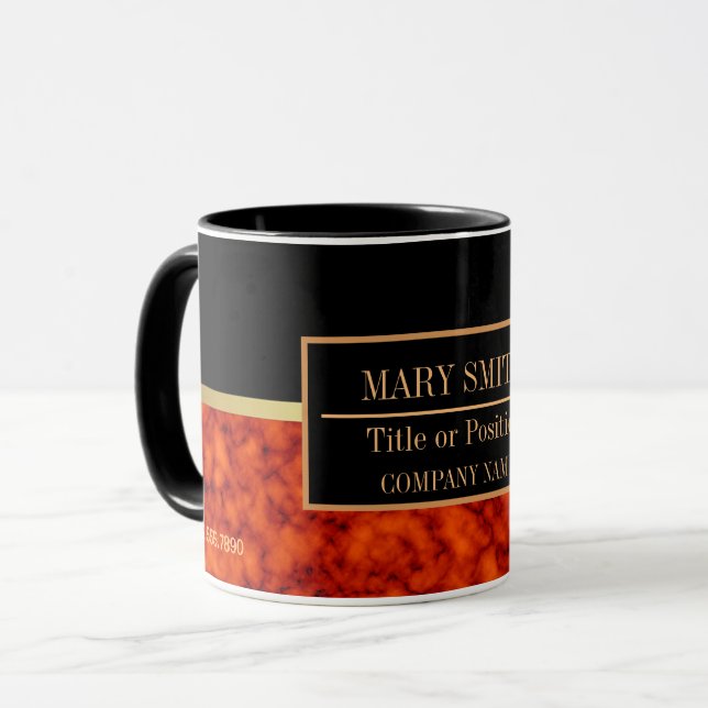 Modern Marble Business Add Name Mug (Front Left)