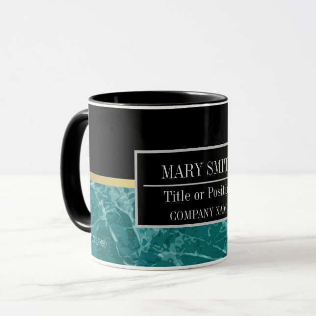 Modern Marble Business Add Name Mug (Front Left)