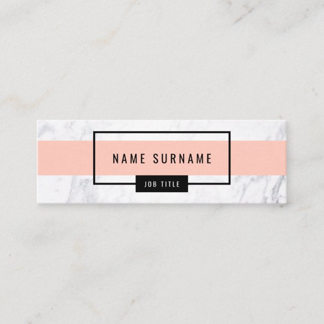 Modern Marble Clean Mini Business Card (Front)