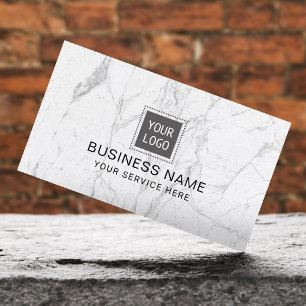Modern Marble Corporate Custom Logo #2 Business Card