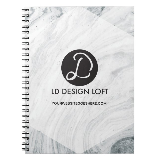 Modern Marble Customise with Your logo and website Notebook (Front)