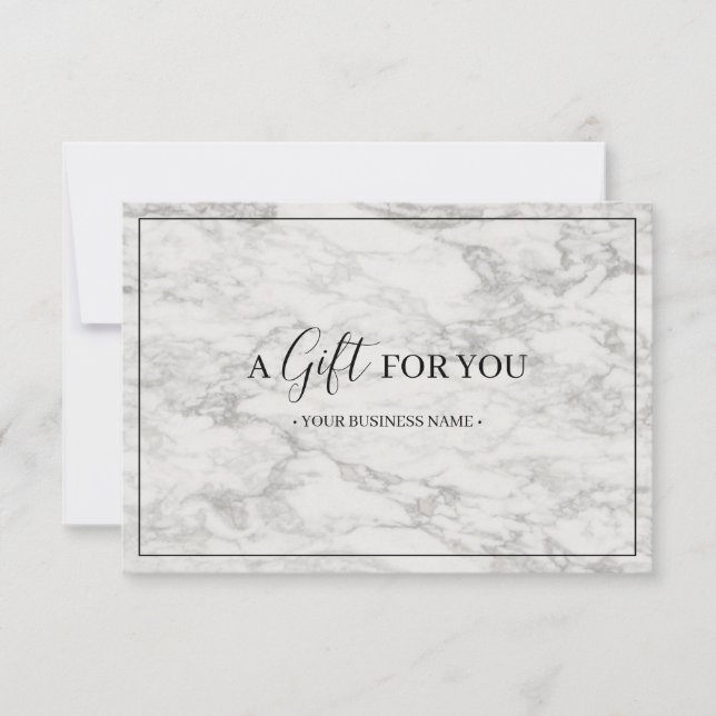 Modern Marble Customized Gift Certificate (Front)