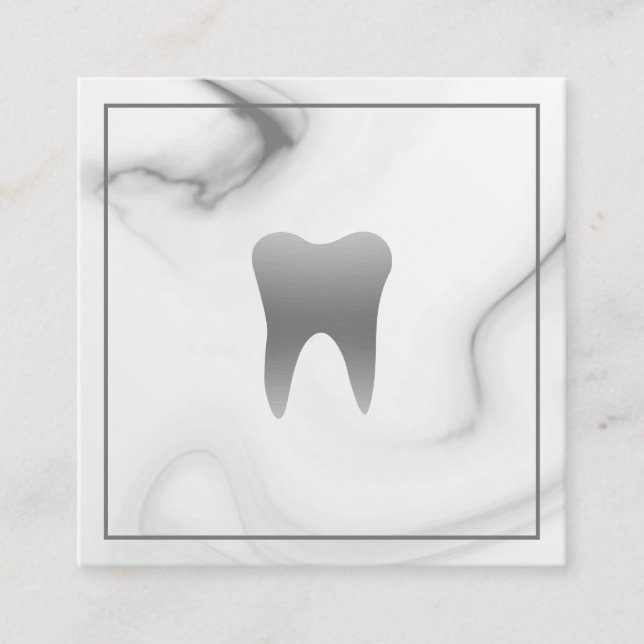 Modern Marble Dentist Business Card (Front)