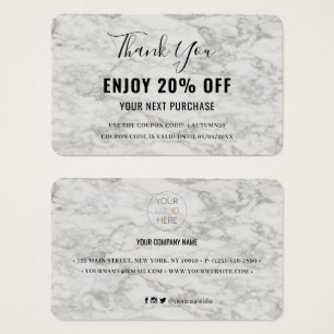 Modern Marble Discount Coupon Card