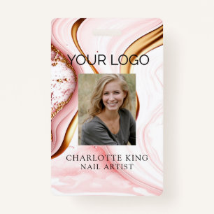 Modern  Marble Employee Photo ID Badge