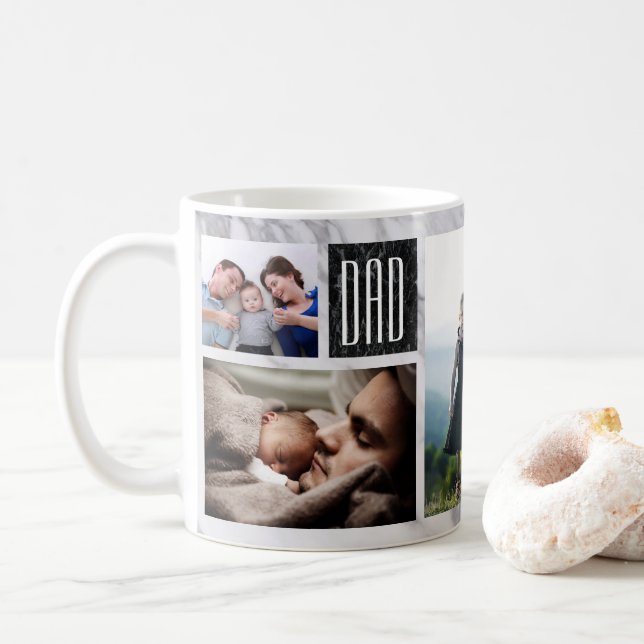 Modern Marble Father's Day Photo Coffee Mug (With Donut)