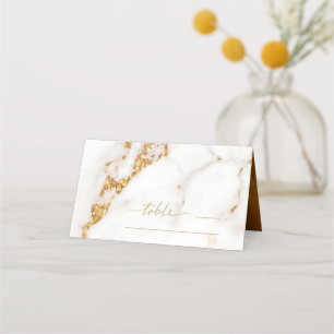 Modern Marble Glitter Table Place Gold ID816 Card