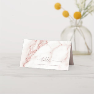 Modern Marble Glitter Table Place Rose Gold ID816 Card