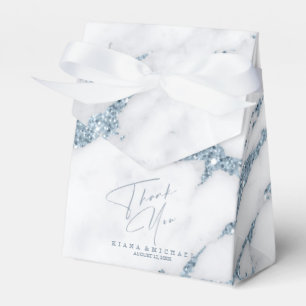 Modern Marble Glitter Thank You  Dusty Blue ID816 Favour Box