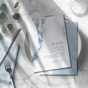 Modern Marble Glitter Wedding Dusty Blue ID816
